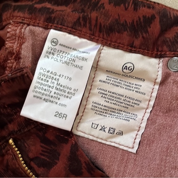 AG Adriano Goldschmied Farrah High Rise Skinny Ankle Leopard Print Corduroy Jean - Picture 16 of 17